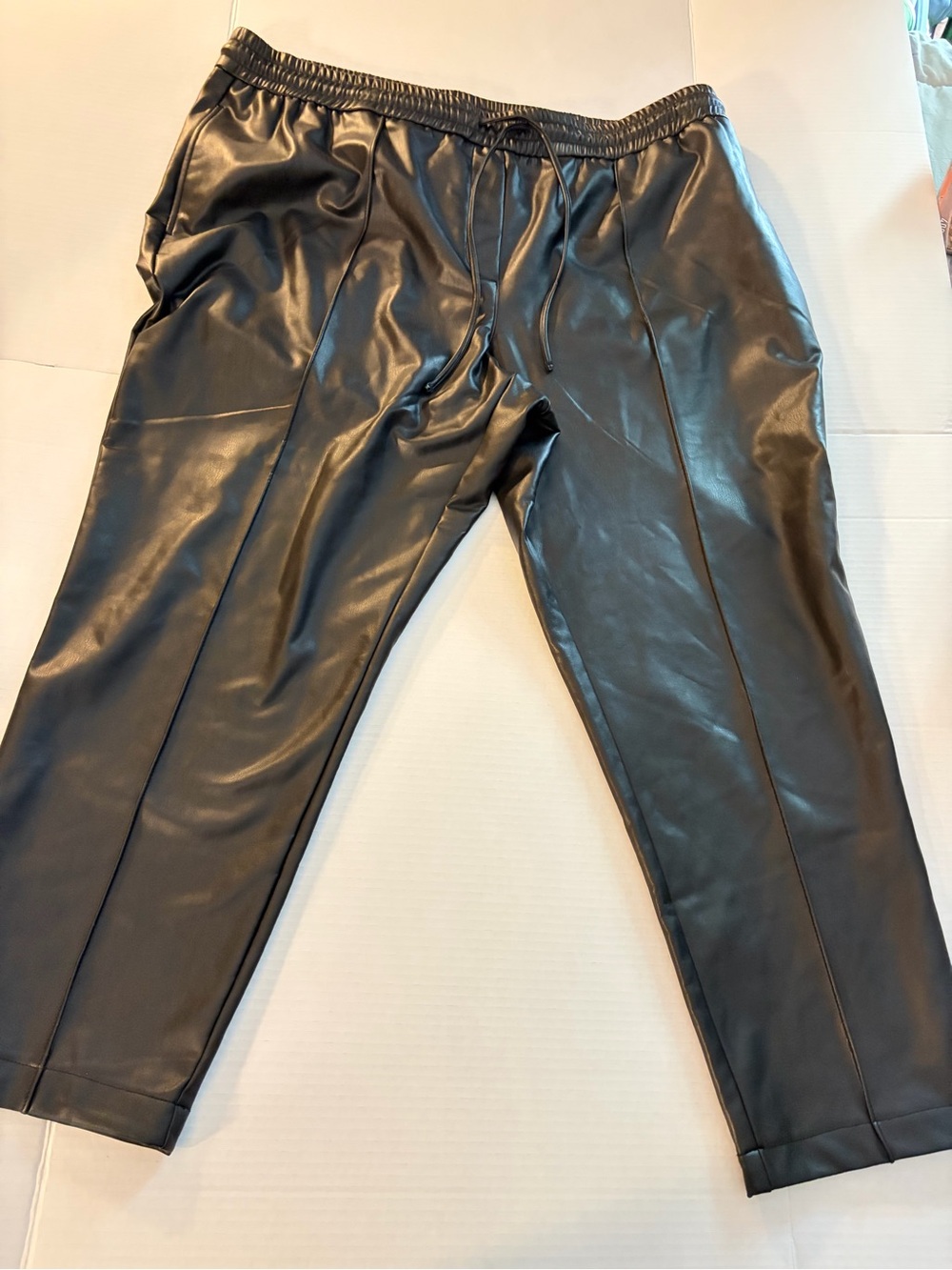 Reitmans Black Faux Leather Drawstring Pants
